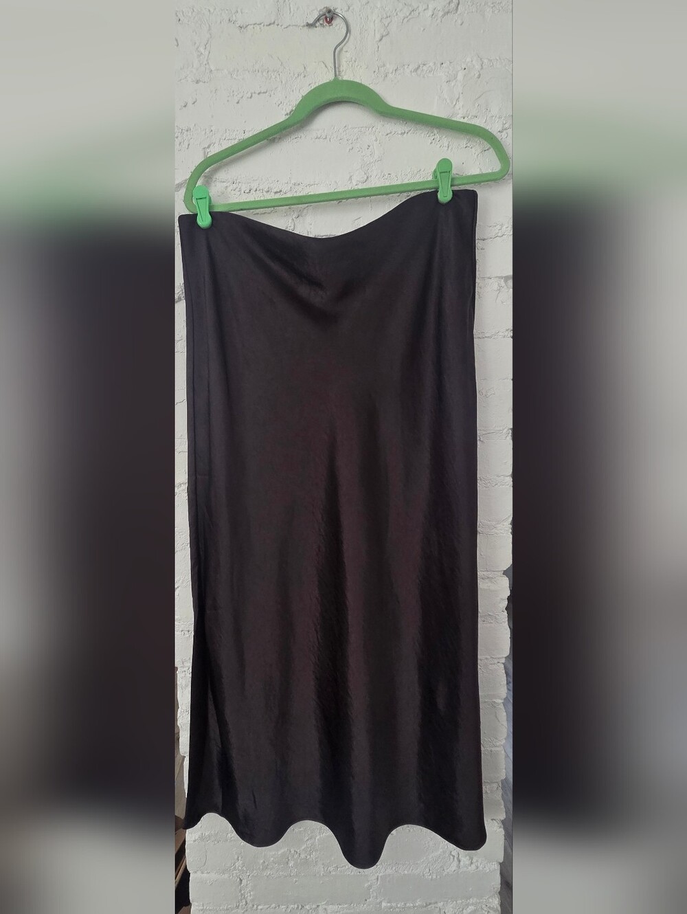 Women's Black Satin Slip Skirt